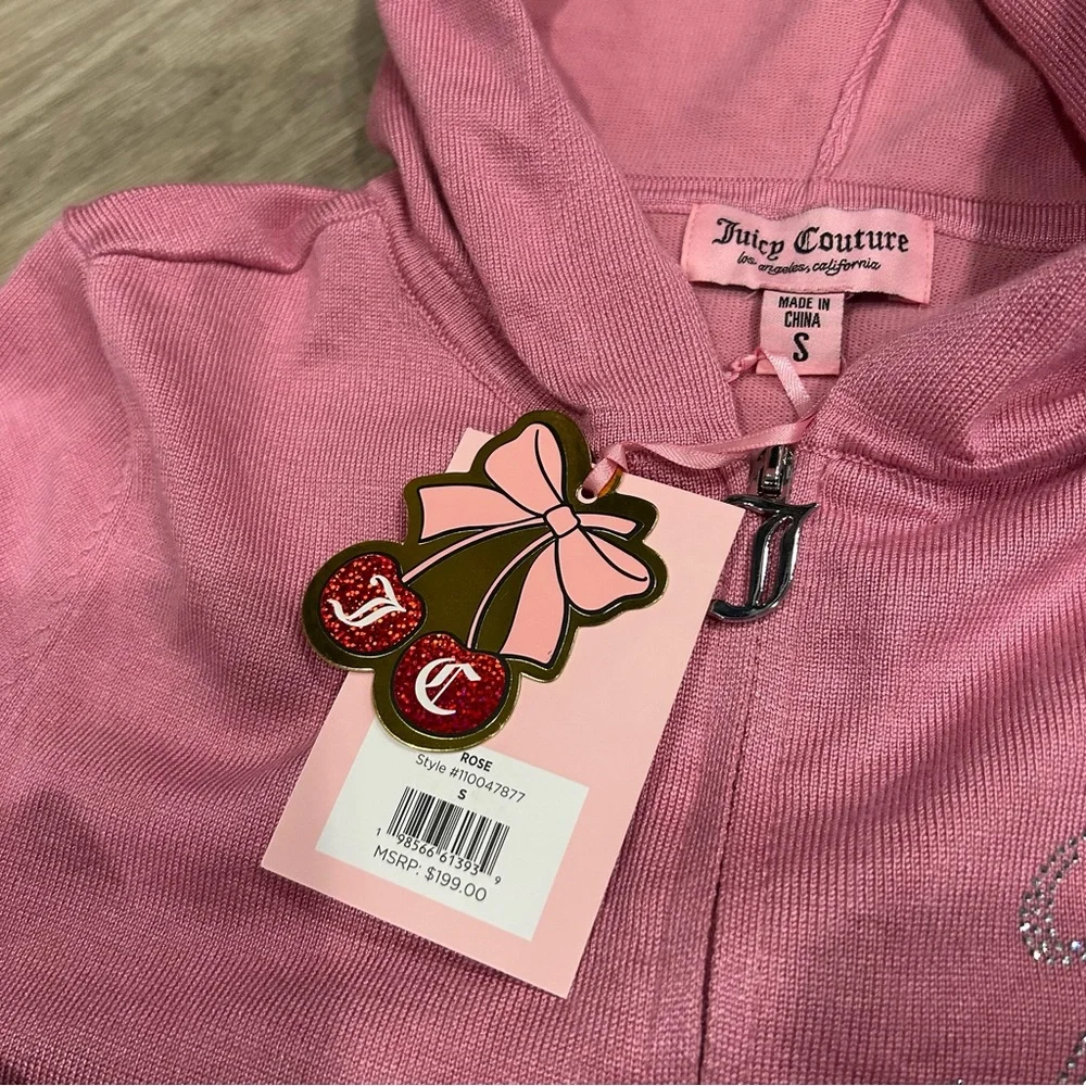 Juicy Couture Pink Knitted Tracksuit Set with Rhinestone Detail